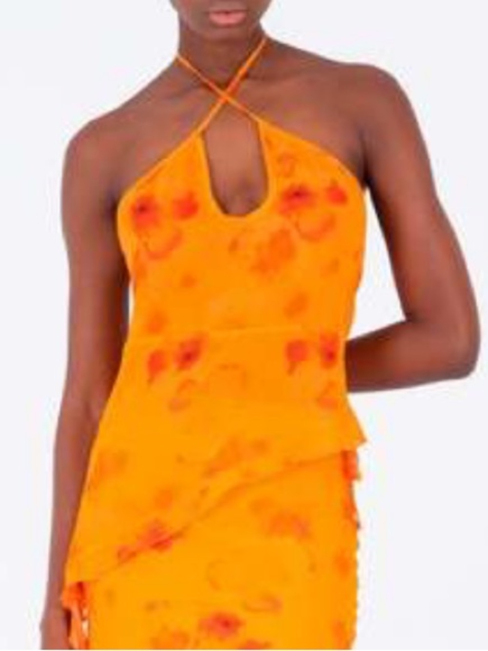 Carmen Says Orange Halter Asymmetric Top